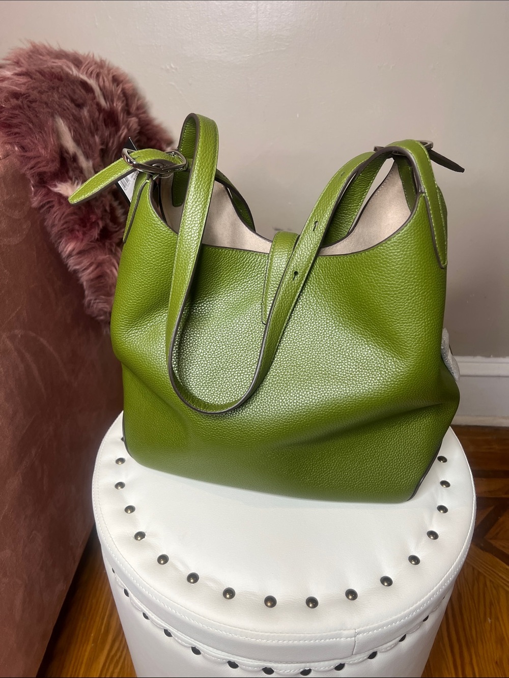 kate spade Olive Green Pebbled Leather Tote - Picture 2 of 6